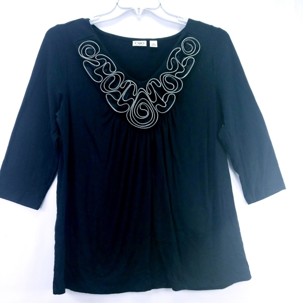 Cato 3/4 Sleeve Ruffle Neck